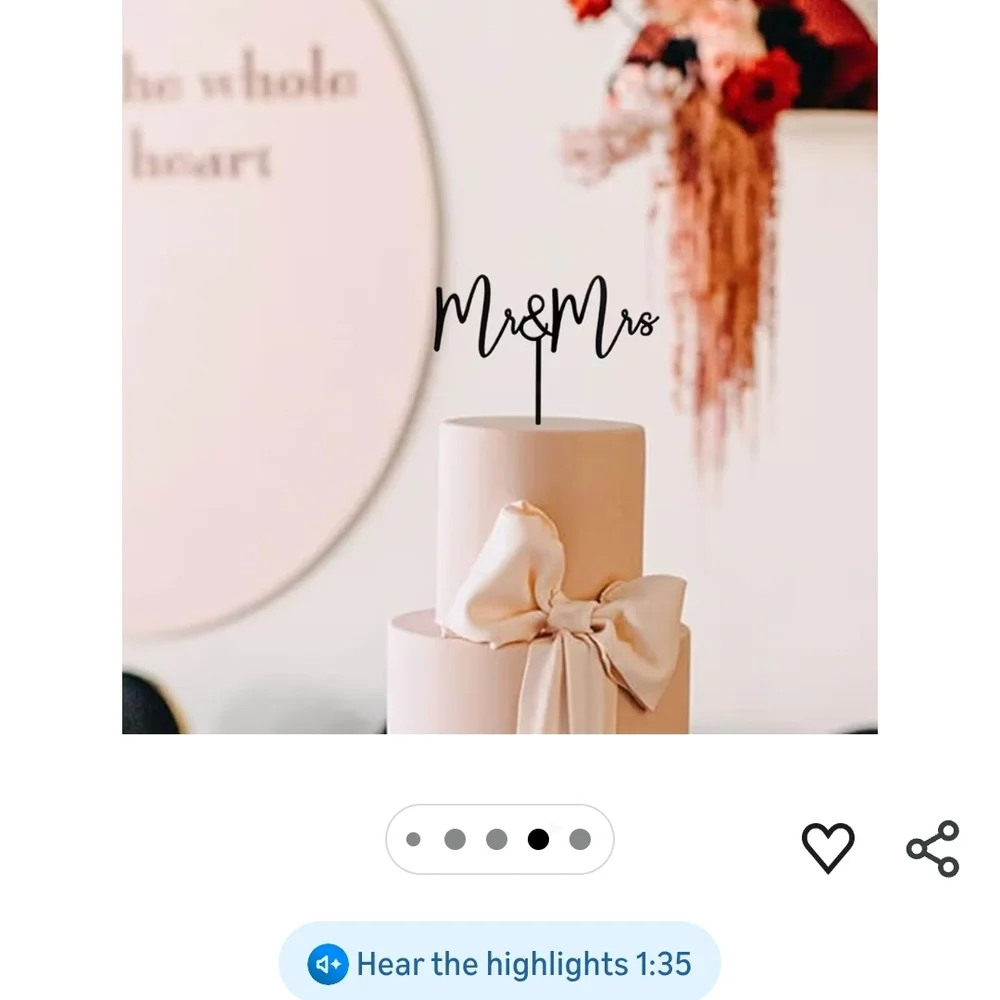 Elegant Mr & Mrs Cake Topper - Black
